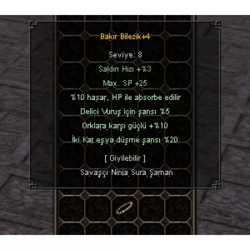 BİLEZİK 20Eşya 10HpAbs. 5Delici 10 Ork